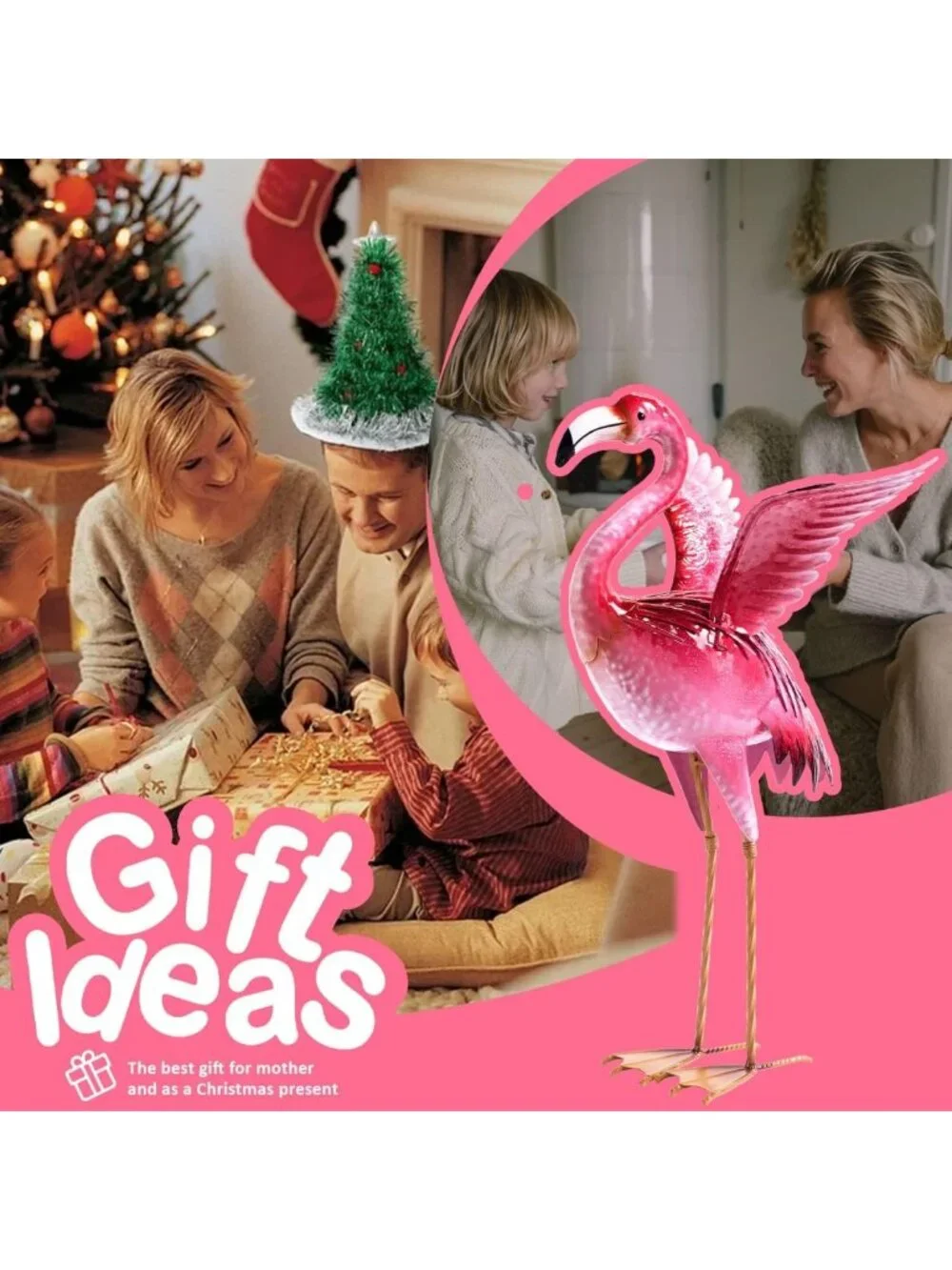 Charming Pink Flamingo Garden Statue - Outdoor Metal Bird Yard Art Decor